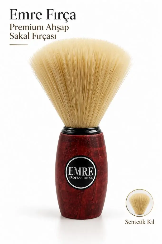 Emre Fırça Premium Sakal Fırçası Ahşap Saplı Karışık Renk