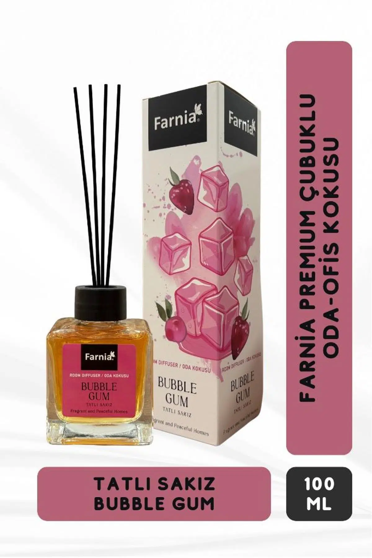 Farnia Premium Çubuklu Oda ve Ofis Kokusu 100 Ml Tatlı Sakız Bubble Gum