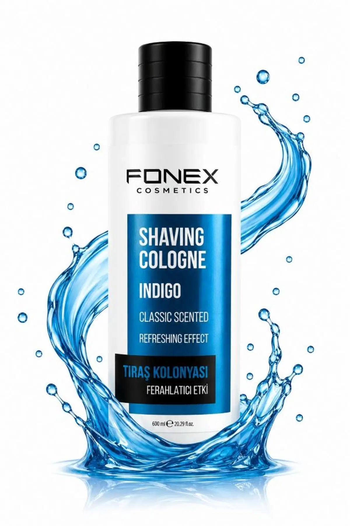 Fonex Ferahlatıcı Tıraş Kolonyası 600 ml Indigo Mavi