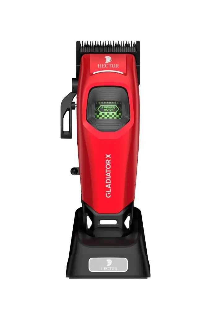 Hector Gladiator X 8000 RPM BLDC Motor Işıklı Saç Kesim ve Çizim Tıraş Makinesi Kırmızı