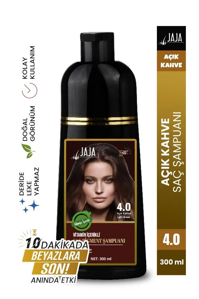 Jaja Vitamin İçerikli Saç Pigment Şampuanı Unisex 300 Ml 4.0 Açık Kahve