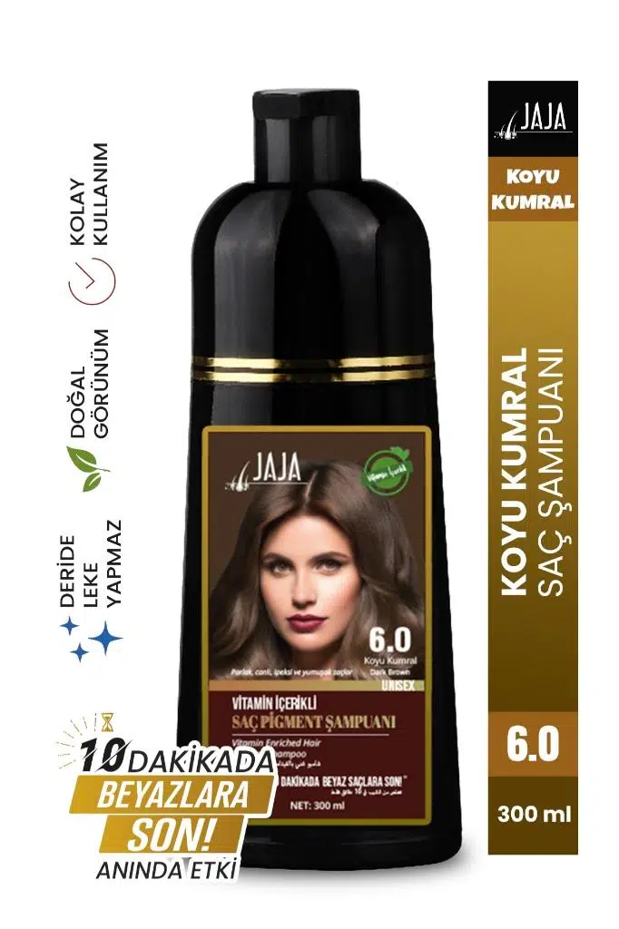 Jaja Vitamin İçerikli Saç Pigment Şampuanı Unisex 300 Ml 6.0 Koyu Kumral