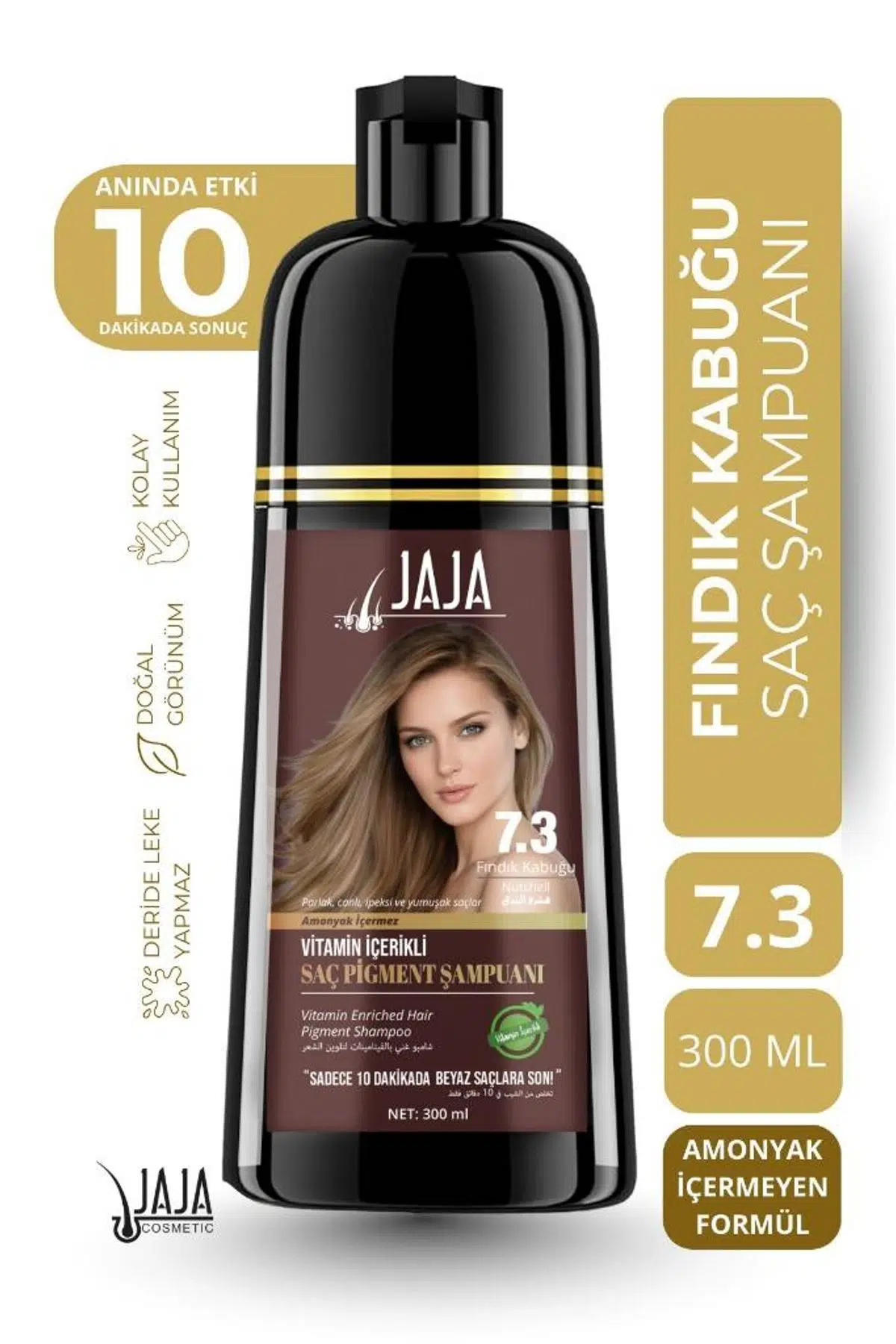 Jaja Vitamin İçerikli Saç Pigment Şampuanı Unisex 300 Ml 7.3 Fındık Kabuğu