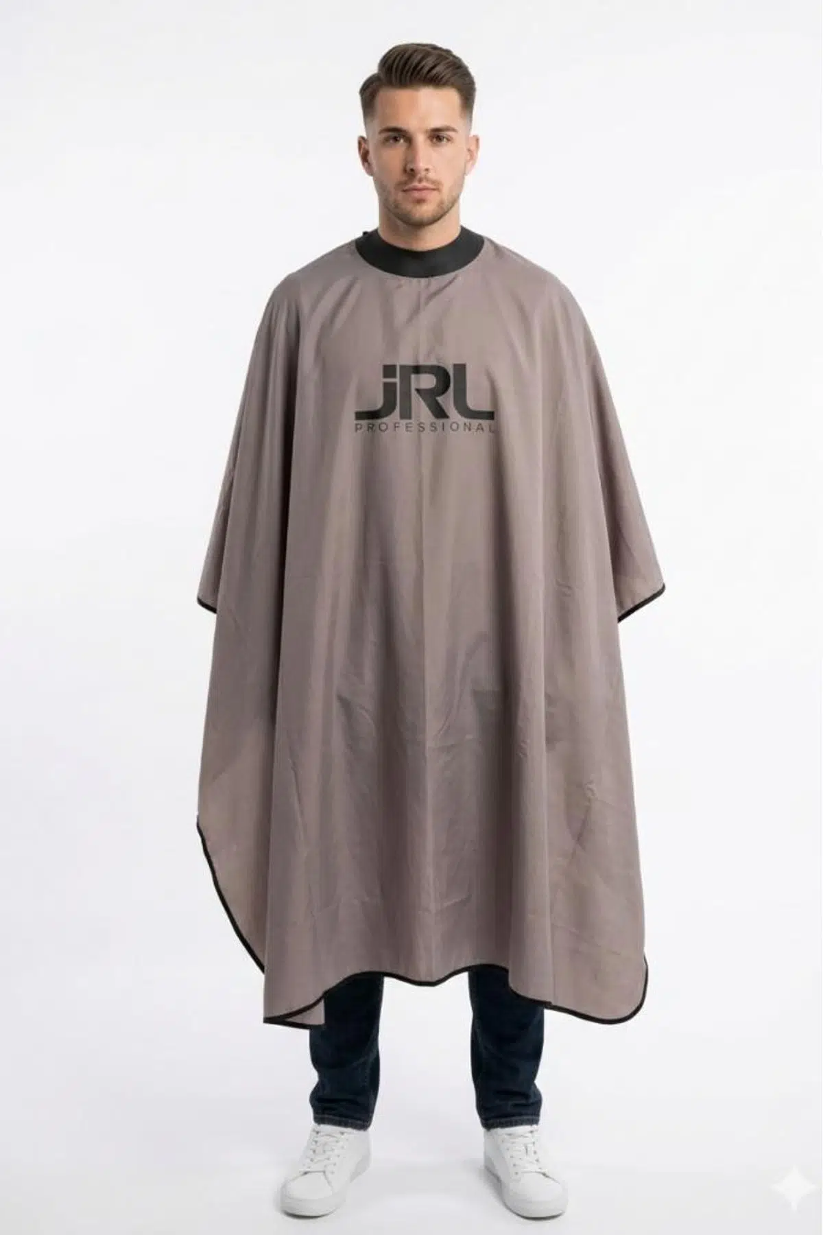 JRL Tam Saten Örtü 115x140 cm Kabartmalı Çıtçıtlı Kesim Penuarı Gri