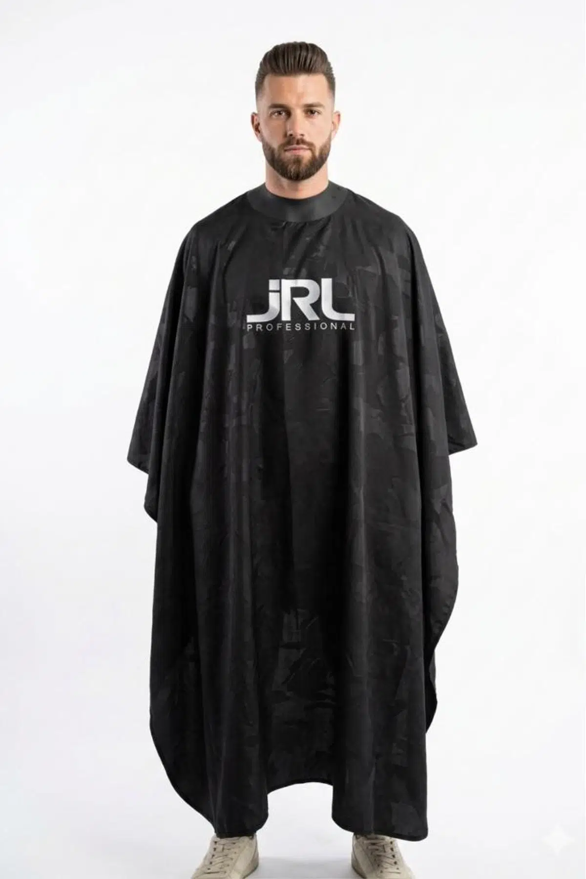 JRL Tam Saten Örtü 115x140 cm Kabartmalı Çıtçıtlı Kesim Penuarı Siyah