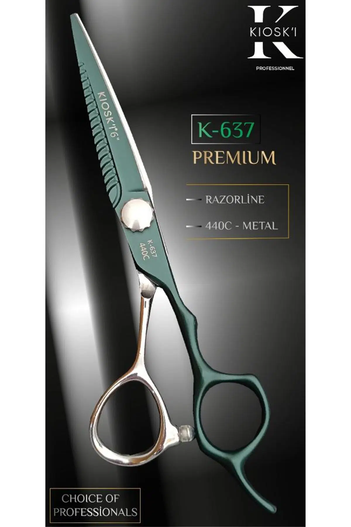 Kioski Profesyonel Premium Lüks Makas 440-C 6 Numara K-637