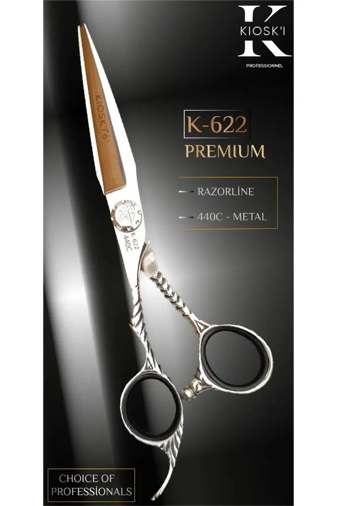 Kioski Profesyonel Premium Lüks Makas 440-C 6 Numara Sol Makas K-622