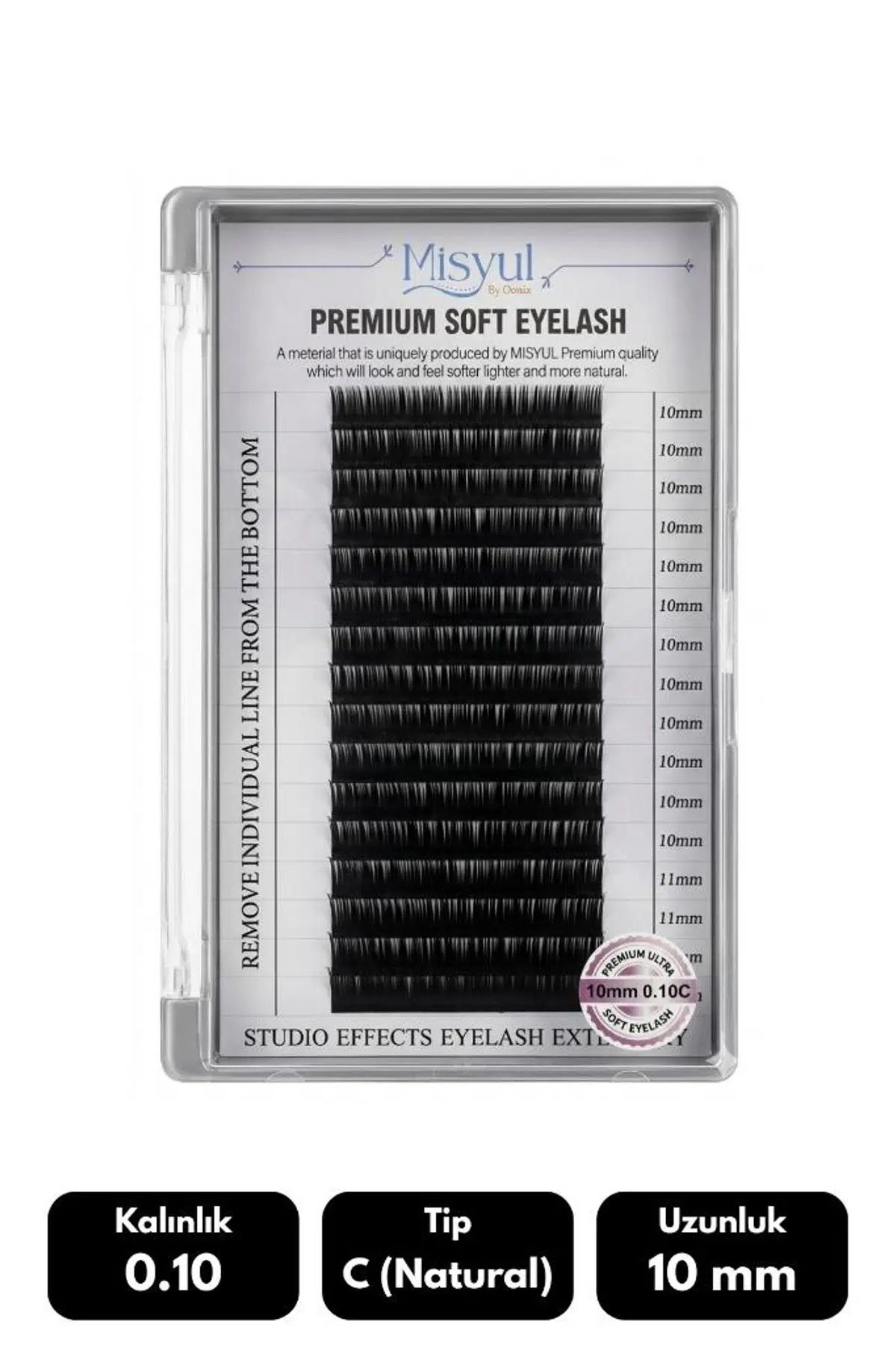 Misyul 0.07C Natural Kıvrım 14 mm Soft Eyelash Doğal İpek Kirpik 16'lı