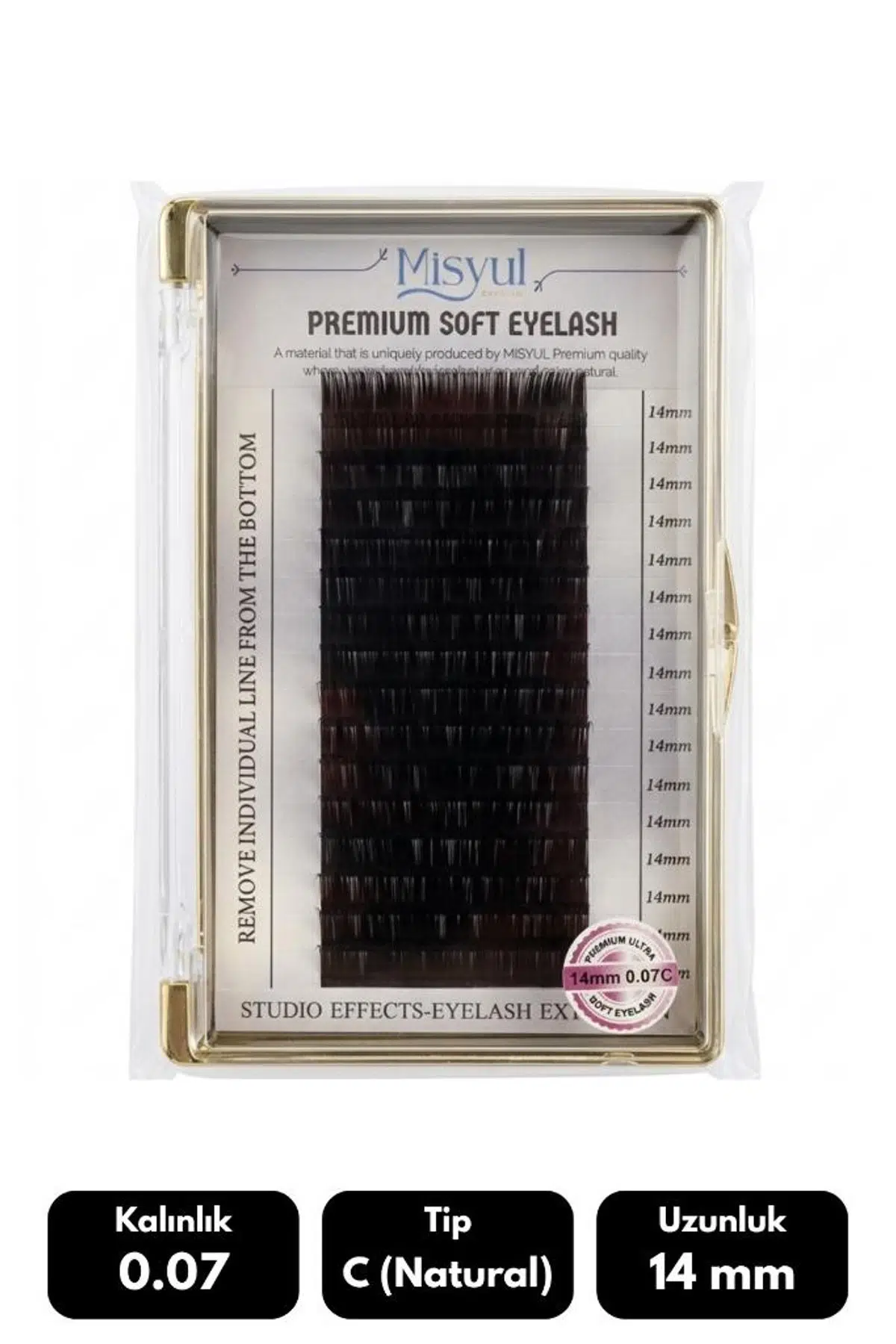 Misyul 0.10C Natural Kıvrım 10 mm Soft Eyelash Doğal İpek Kirpik 16'lı