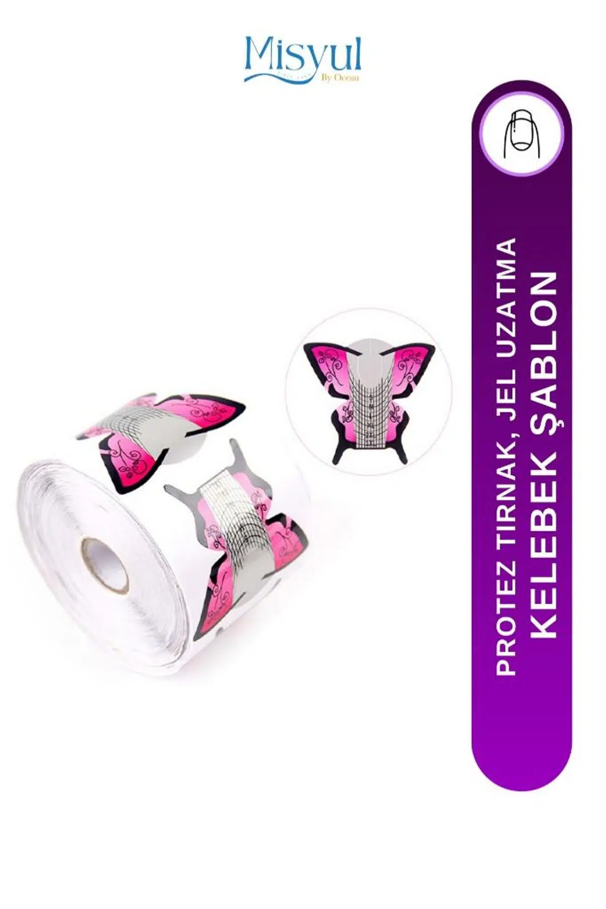 Misyul Protez Tırnak Şablonu Kelebek 500'lü ASU-266B