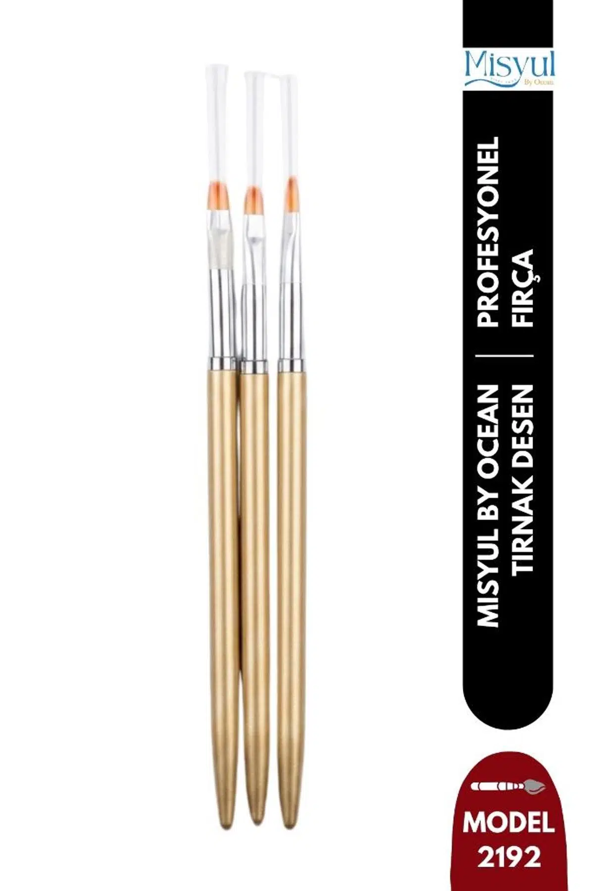 Misyul Tırnak Desen Fırçası 3'lü Altın Renk MIS-2192