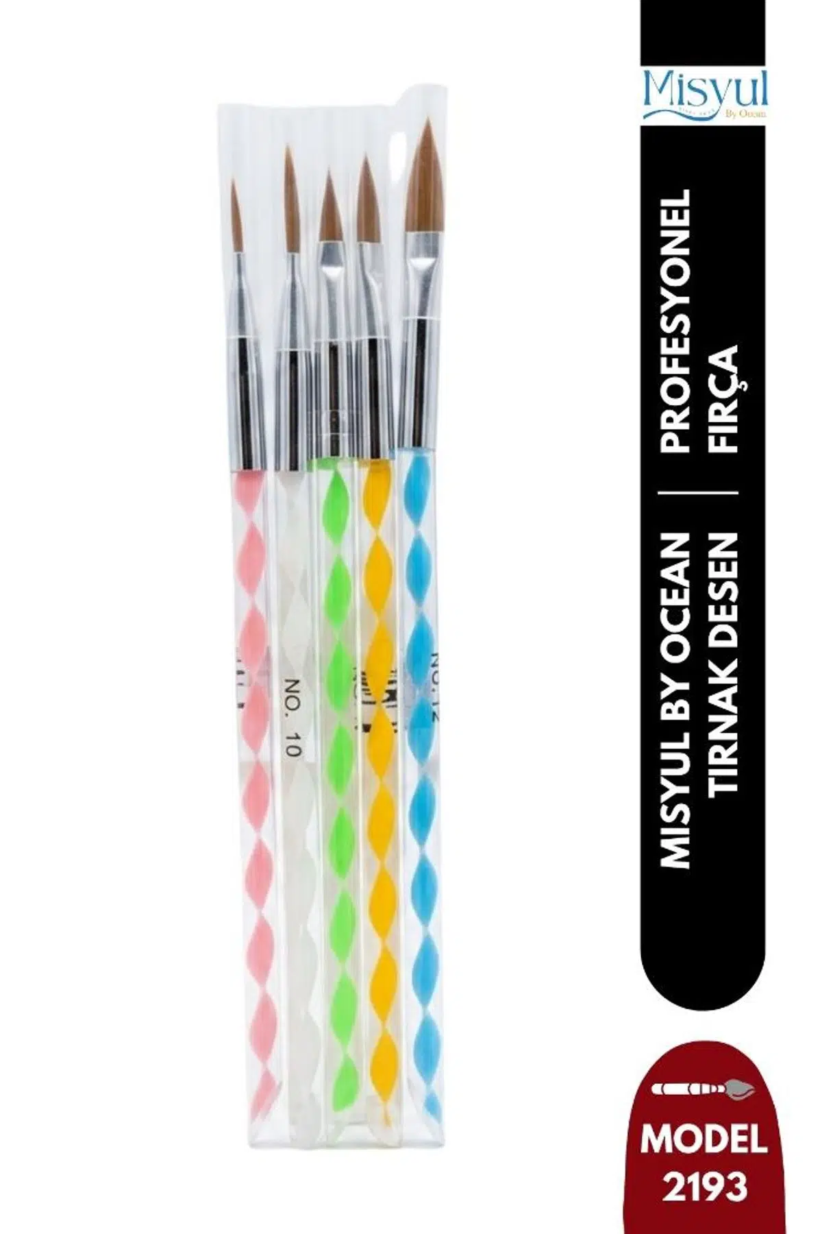 Misyul Tırnak Desen Fırçası 4'lü Renkli Tasarım MIS-2193
