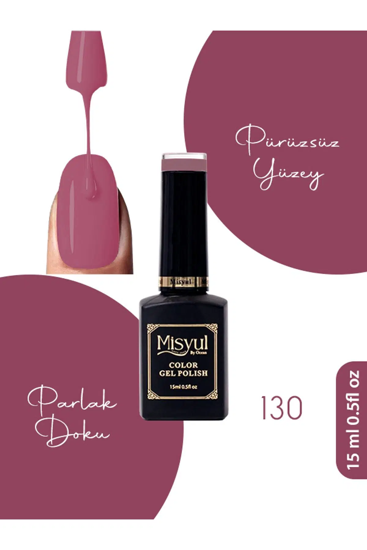 Misyul UV Led Kalıcı Oje Nail Art 15 ml 130