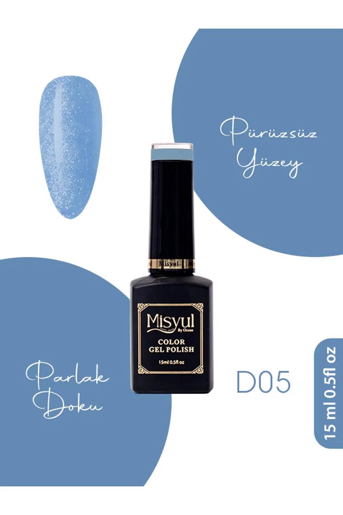 Misyul UV Led Kalıcı Oje Nail Art 15 ml Dısco Serisi D05