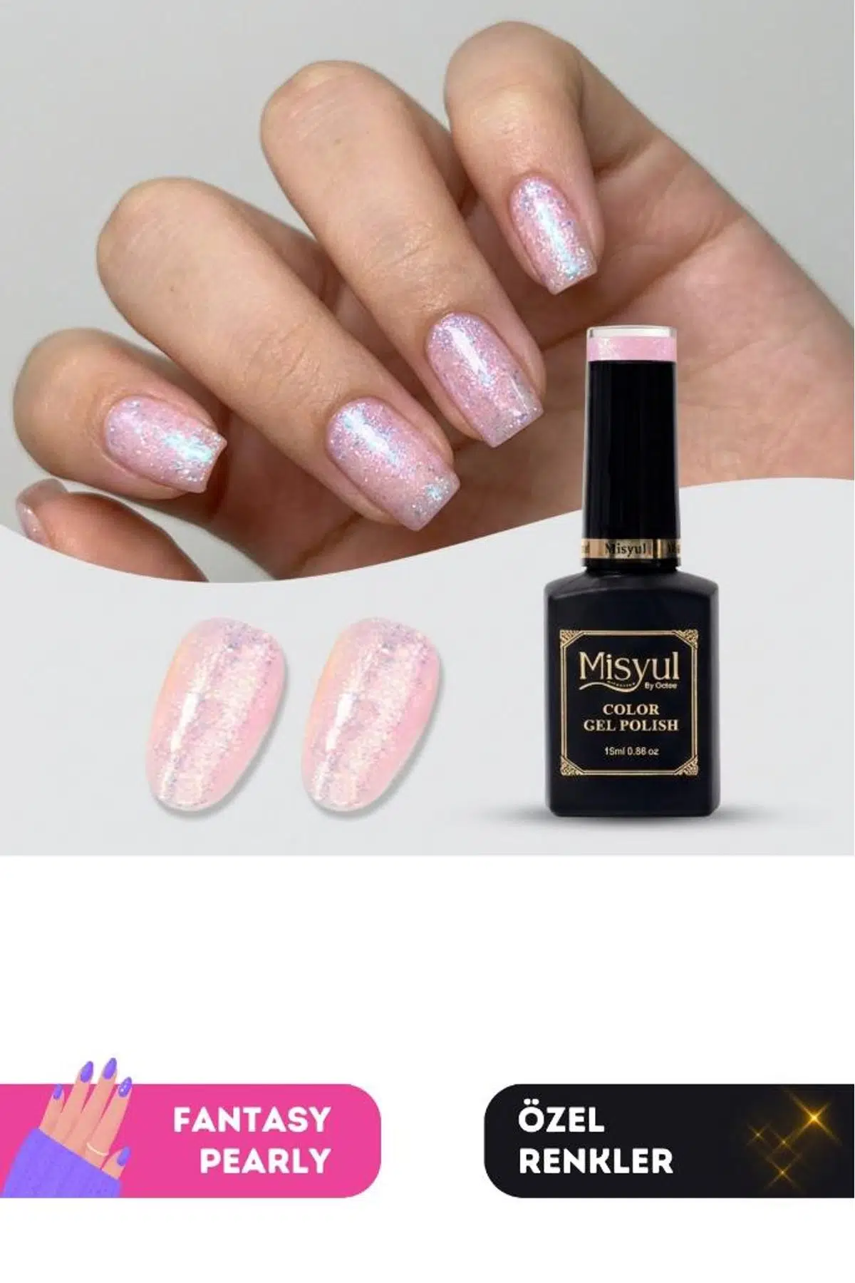 Misyul UV Led Kalıcı Oje Nail Art 15 ml Fantasy Pearly P03