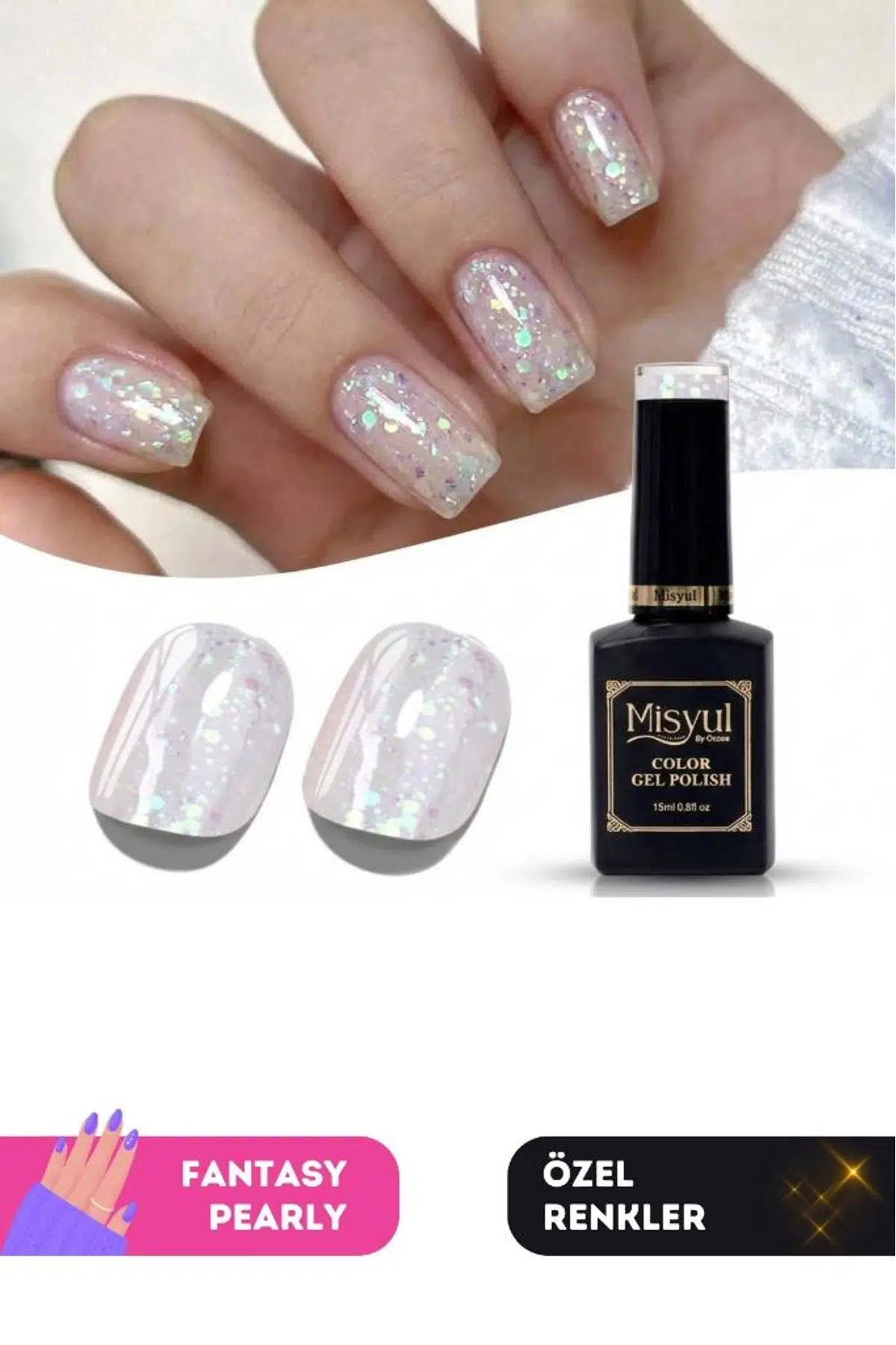 Misyul UV Led Kalıcı Oje Nail Art 15 ml Fantasy Pearly P04