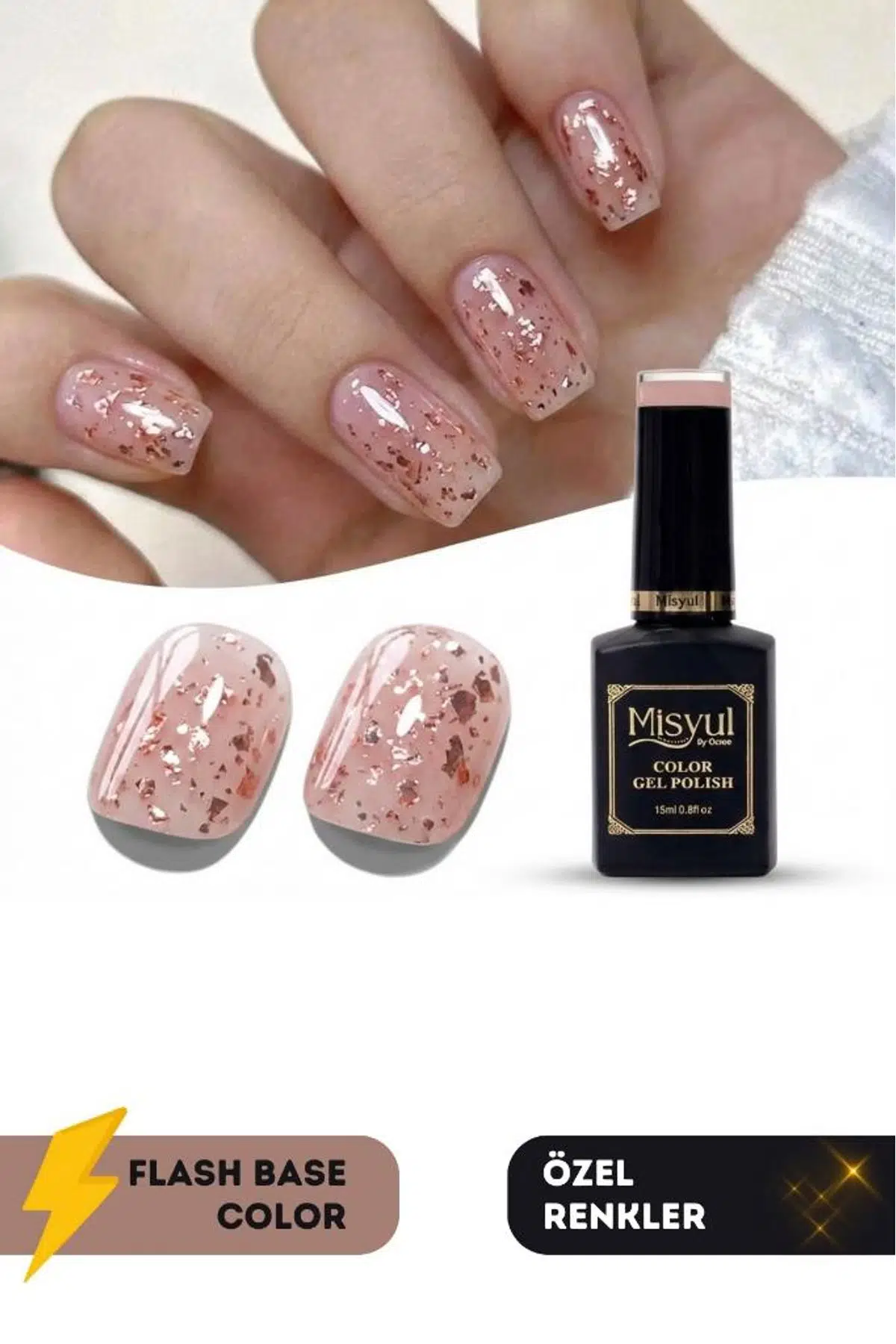 Misyul UV Led Kalıcı Oje Nail Art 15 ml Flash Base Color F01