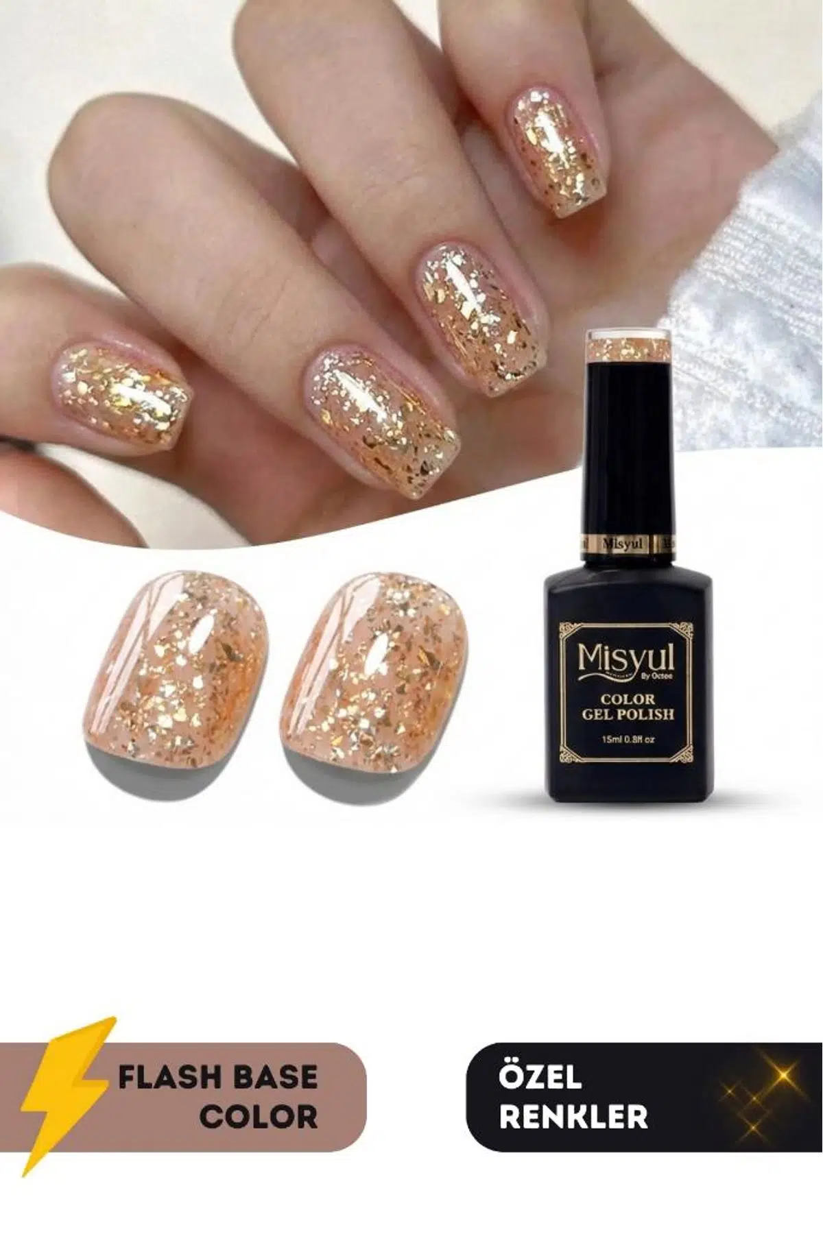 Misyul UV Led Kalıcı Oje Nail Art 15 ml Flash Base Color F02