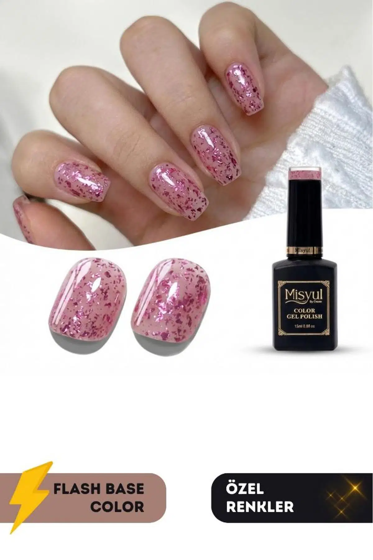 Misyul UV Led Kalıcı Oje Nail Art 15 ml Flash Base Color F05