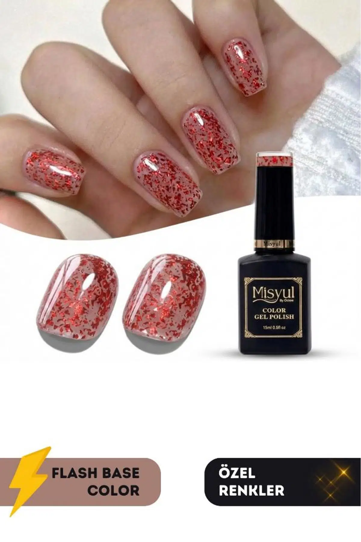 Misyul UV Led Kalıcı Oje Nail Art 15 ml Flash Base Color F07
