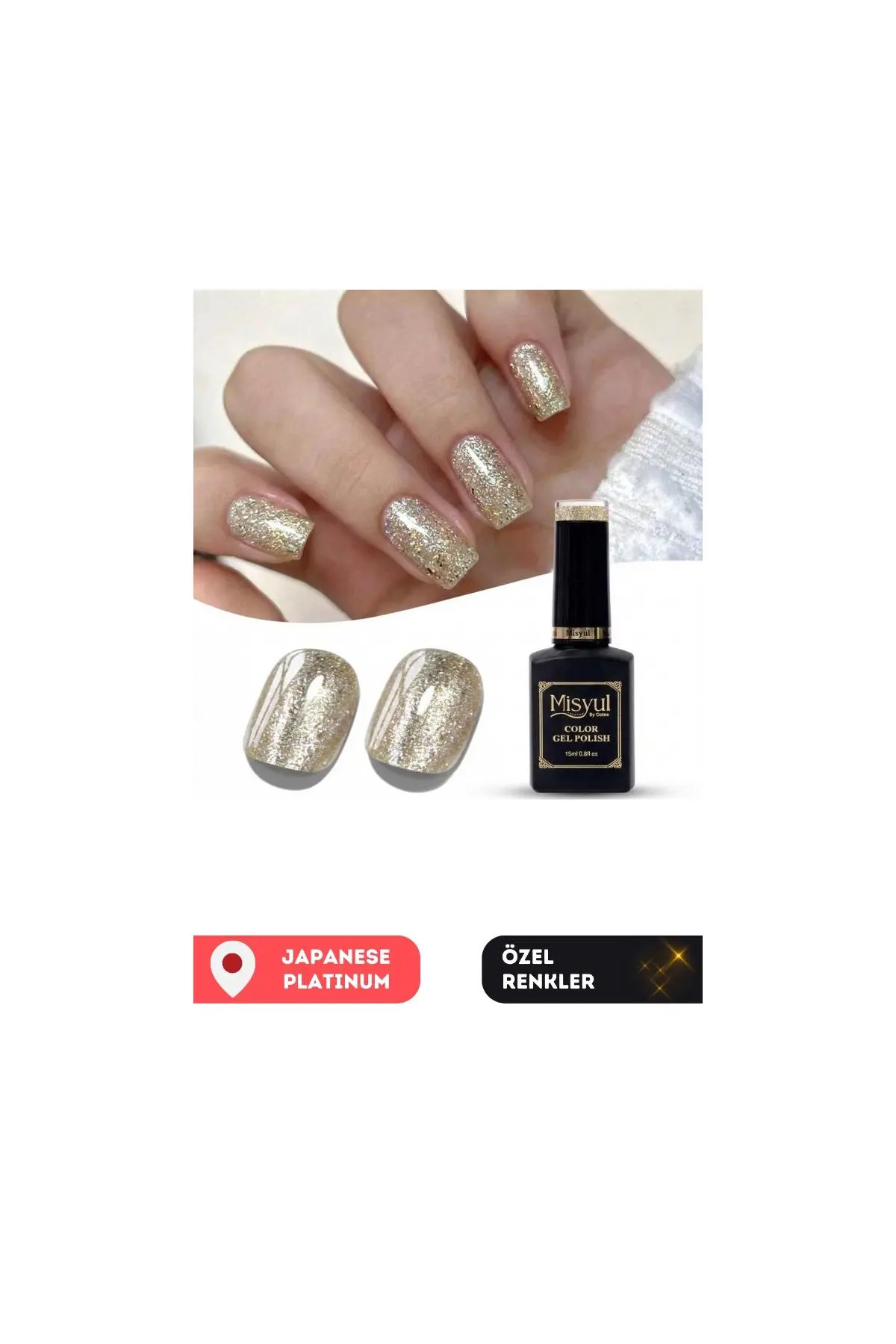 Misyul UV Led Kalıcı Oje Nail Art 15 ml Japanese Platinum J01