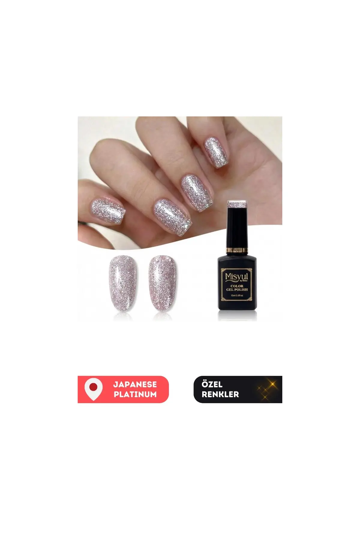 Misyul UV Led Kalıcı Oje Nail Art 15 ml Japanese Platinum J02