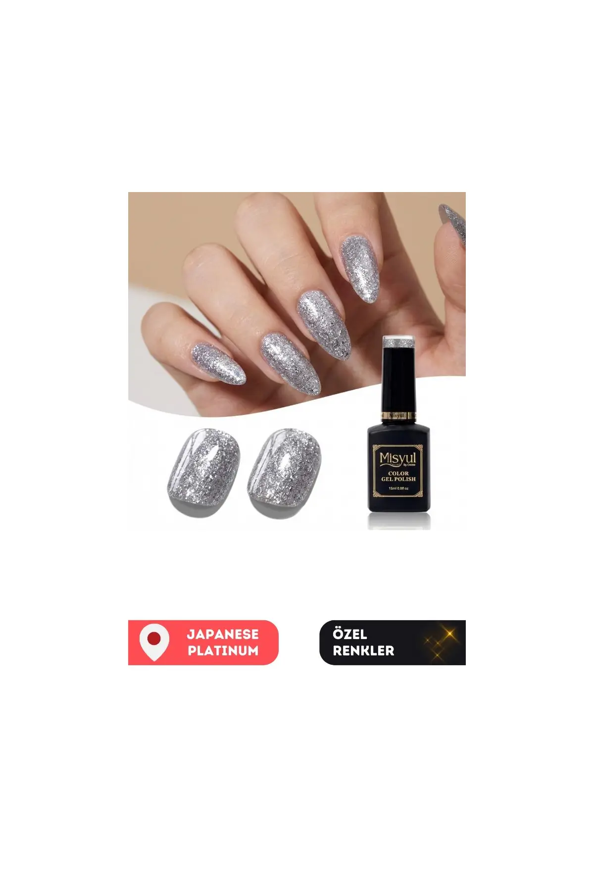 Misyul UV Led Kalıcı Oje Nail Art 15 ml Japanese Platinum J03