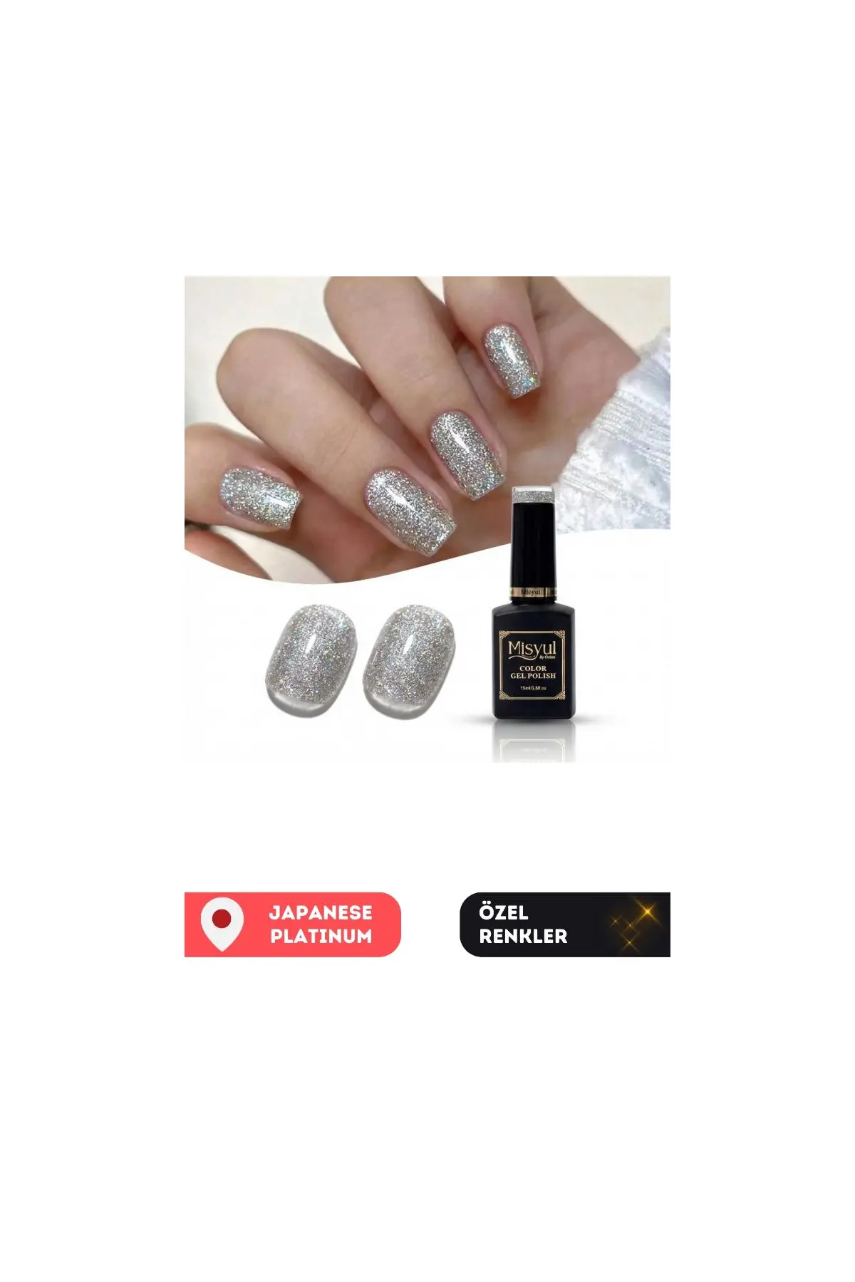 Misyul UV Led Kalıcı Oje Nail Art 15 ml Japanese Platinum J04