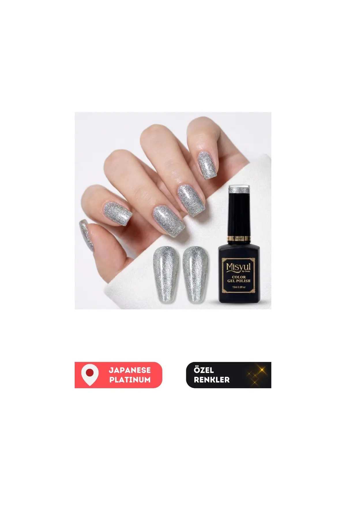 Misyul UV Led Kalıcı Oje Nail Art 15 ml Japanese Platinum J05