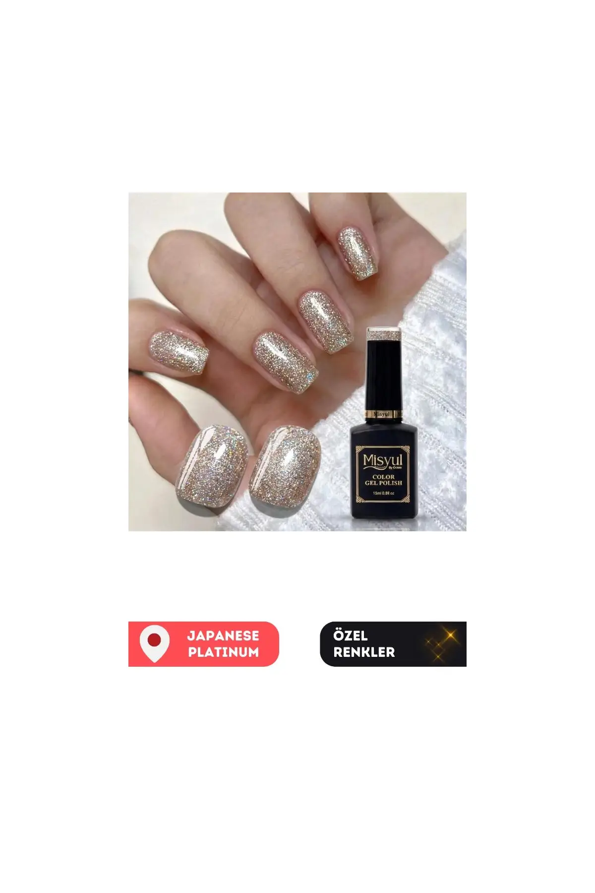 Misyul UV Led Kalıcı Oje Nail Art 15 ml Japanese Platinum J07