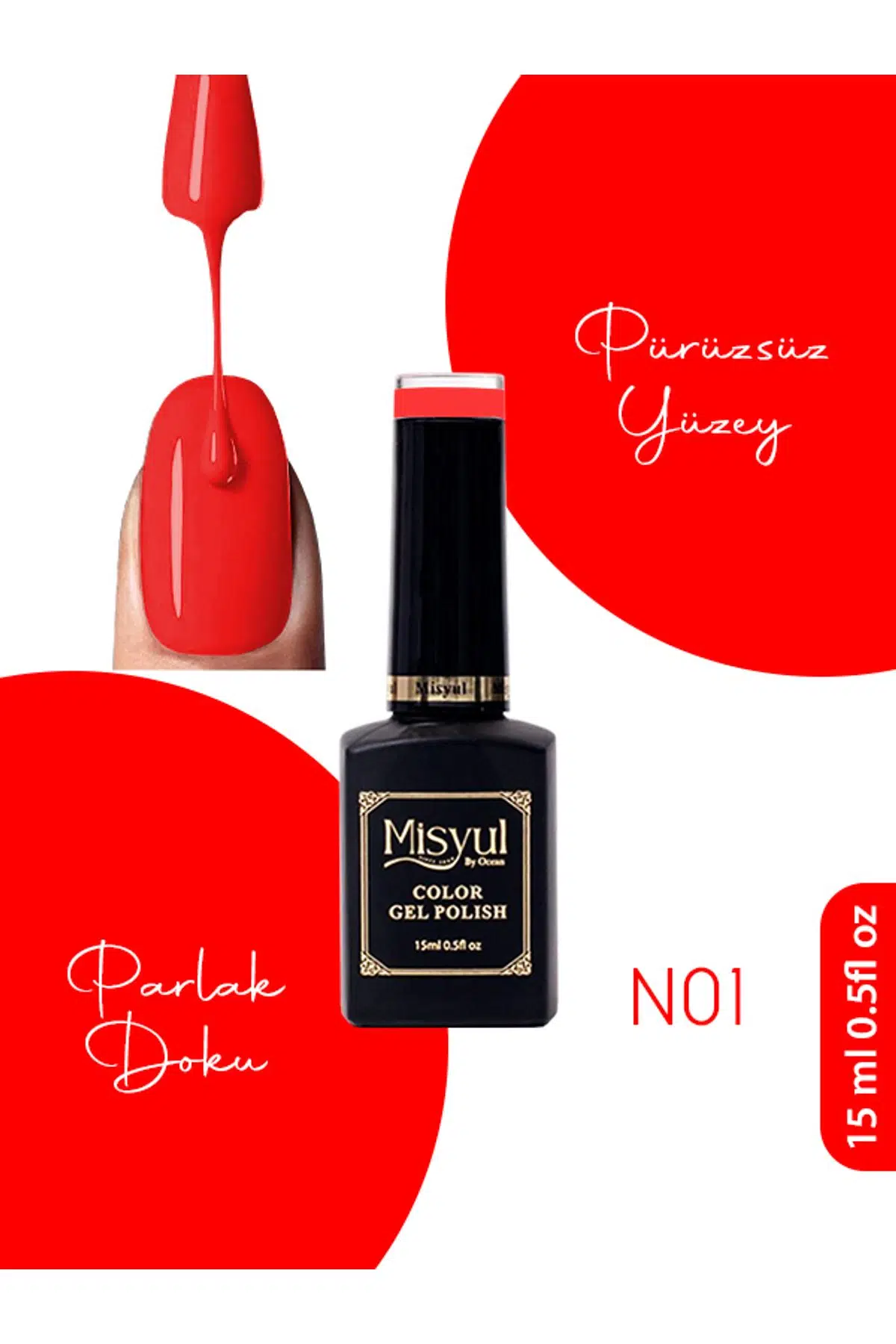 Misyul UV Led Kalıcı Oje Nail Art 15 ml Neon Serisi N01