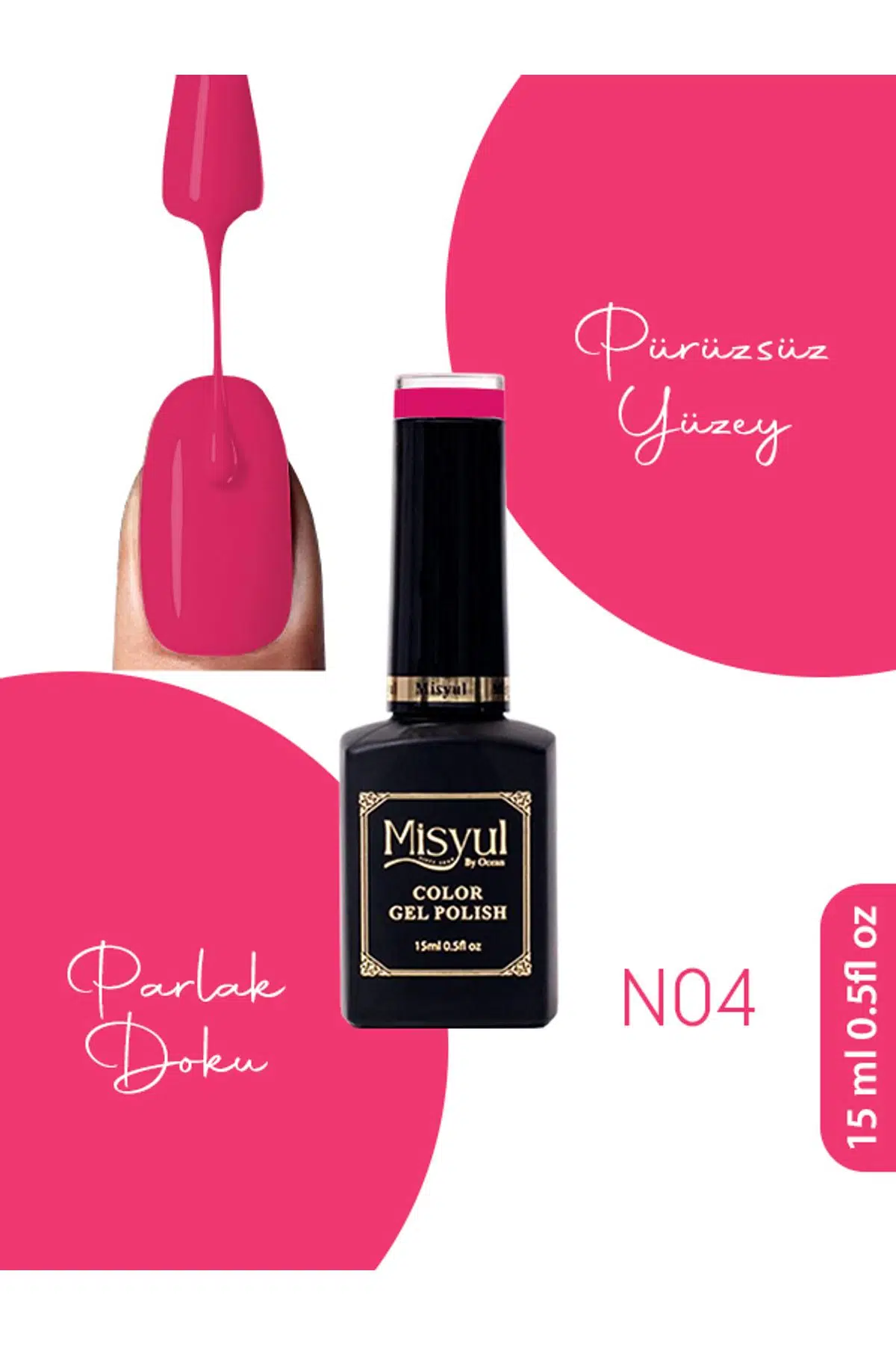 Misyul UV Led Kalıcı Oje Nail Art 15 ml Neon Serisi N04