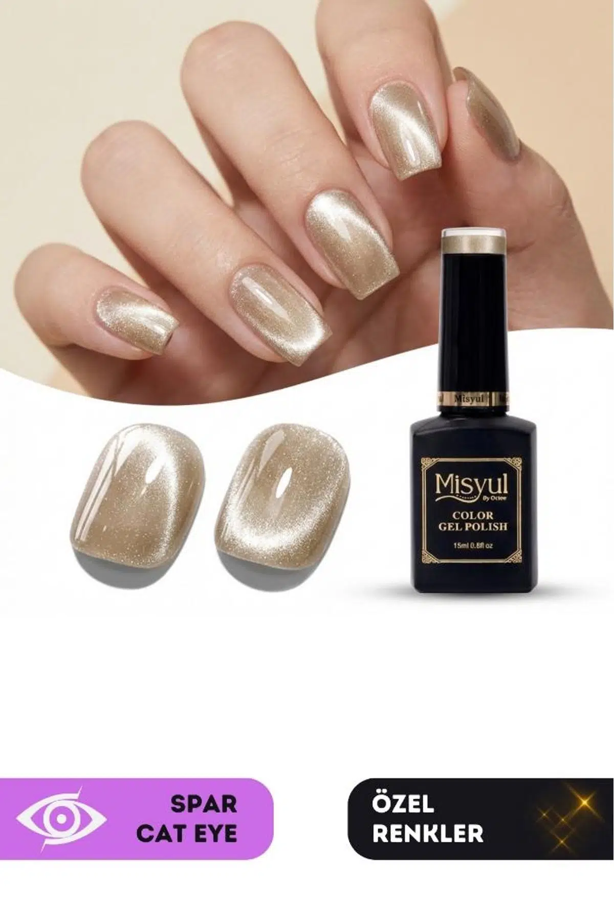 Misyul UV Led Kalıcı Oje Nail Art 15 ml Spar Cat Eye Sc02