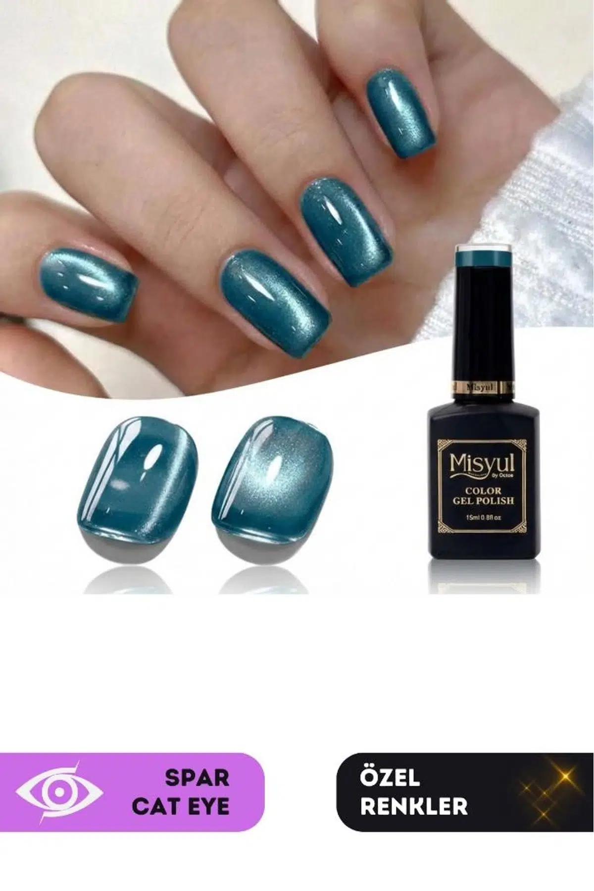 Misyul UV Led Kalıcı Oje Nail Art 15 ml Spar Cat Eye Sc04