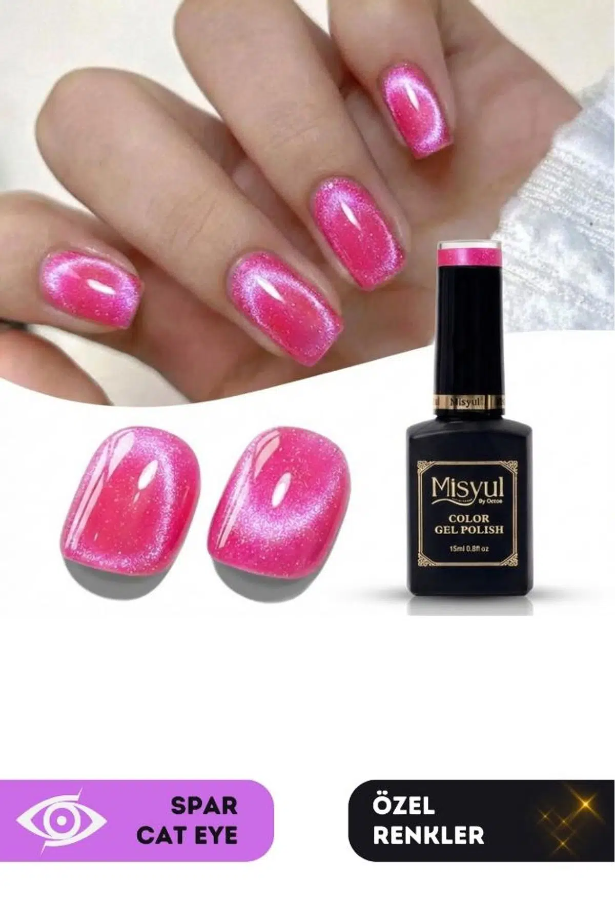 Misyul UV Led Kalıcı Oje Nail Art 15 ml Spar Cat Eye Sc08
