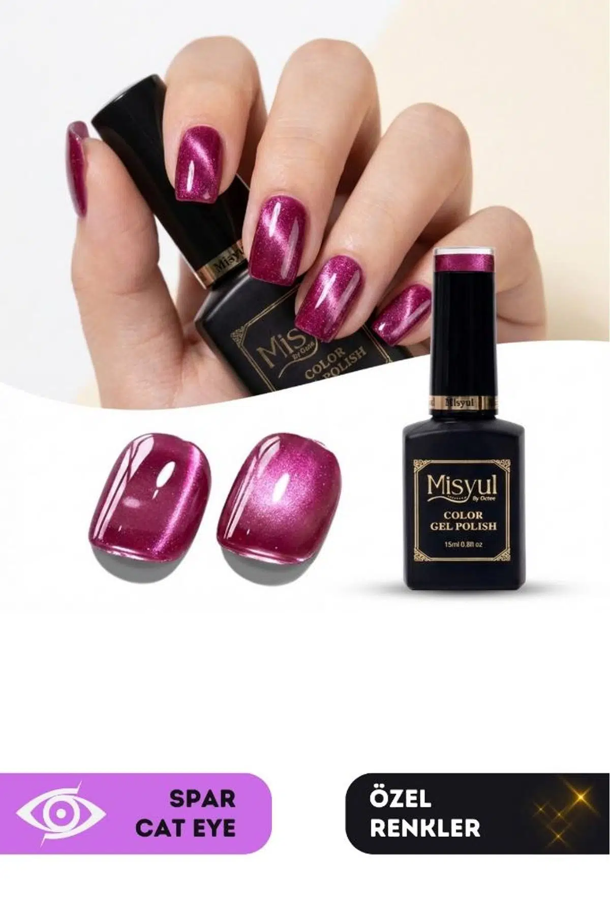 Misyul UV Led Kalıcı Oje Nail Art 15 ml Spar Cat Eye Sc09