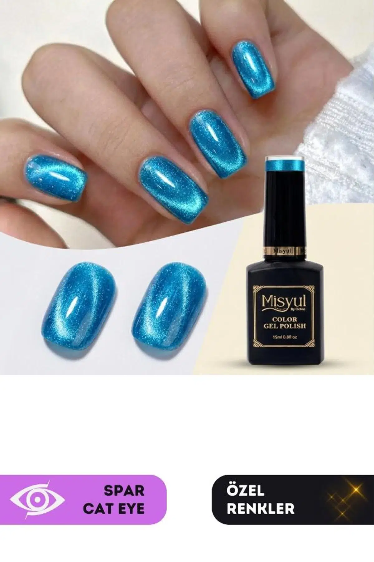 Misyul UV Led Kalıcı Oje Nail Art 15 ml Spar Cat Eye Sc10
