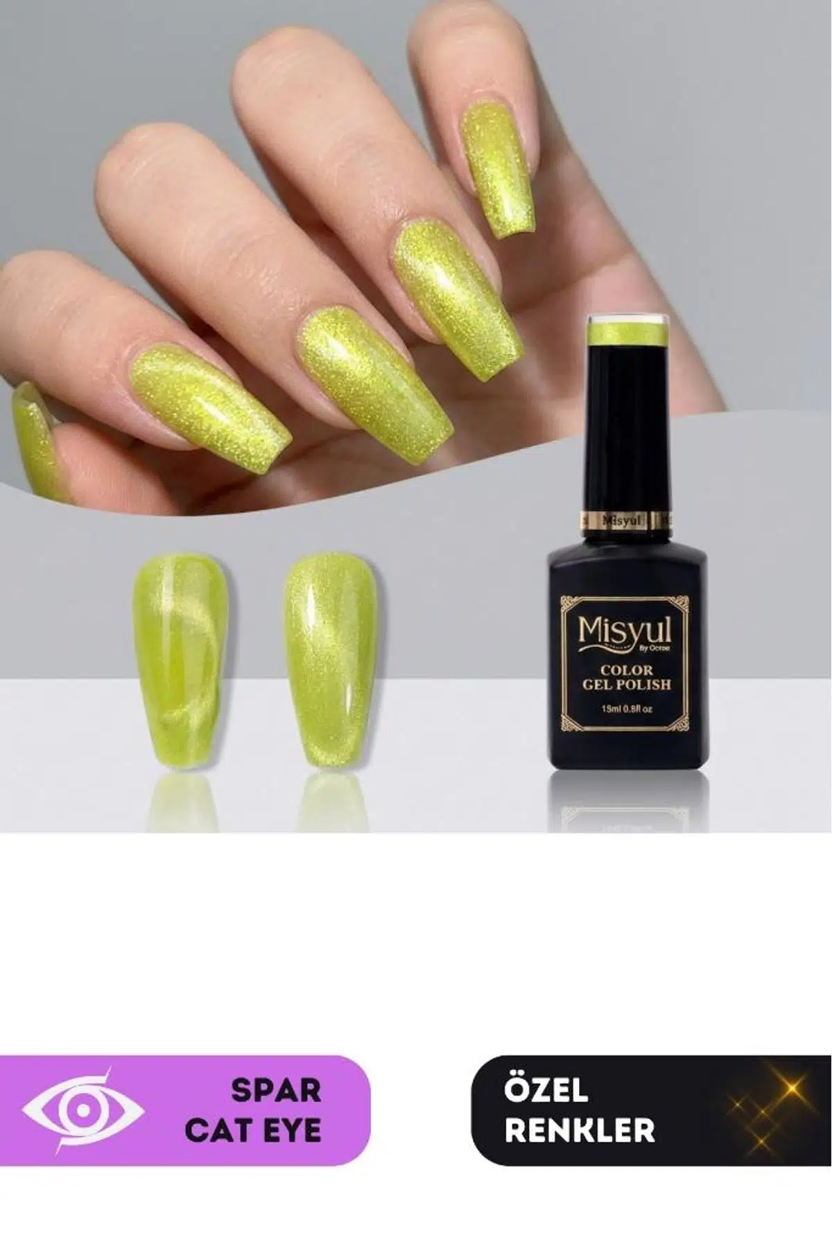 Misyul UV Led Kalıcı Oje Nail Art 15 ml Spar Cat Eye Sc12