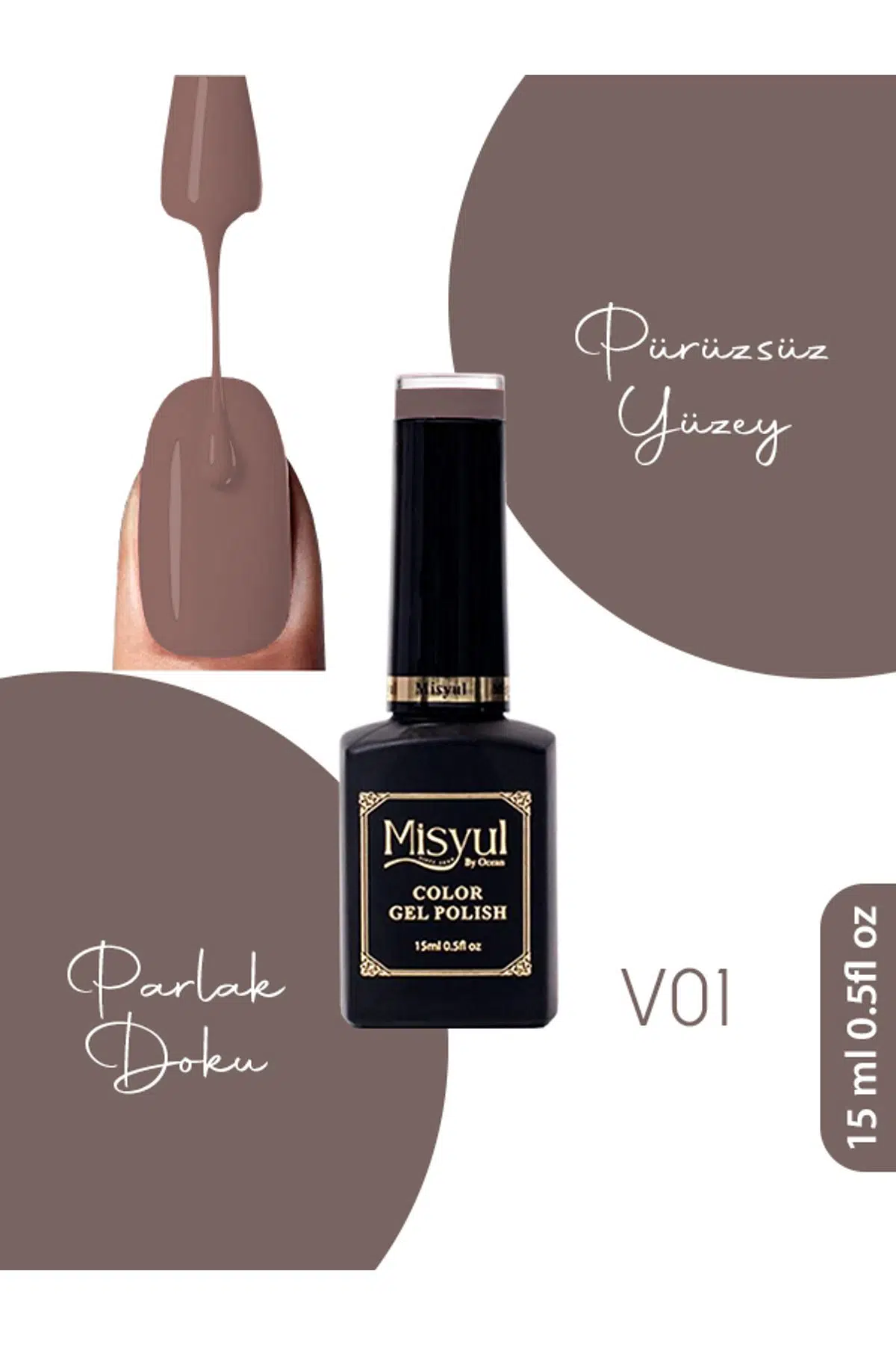 Misyul UV Led Kalıcı Oje Nail Art 15 ml Vitray Serisi V01