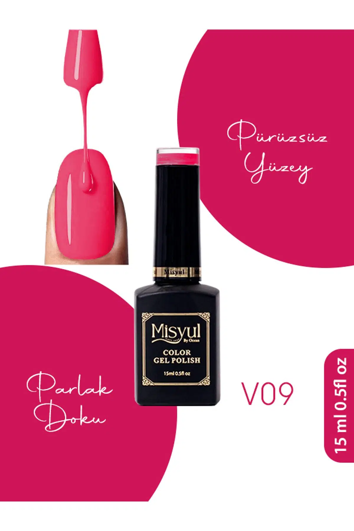 Misyul UV Led Kalıcı Oje Nail Art 15 ml Vitray Serisi V09