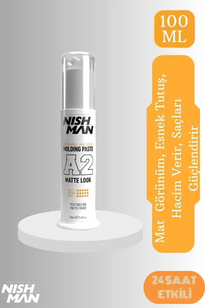 Nishman Hacimlendirici Mat Görünüm Yüksek Tutuşlu Molding Paste Pompalı Pasta Wax A2 100 Ml