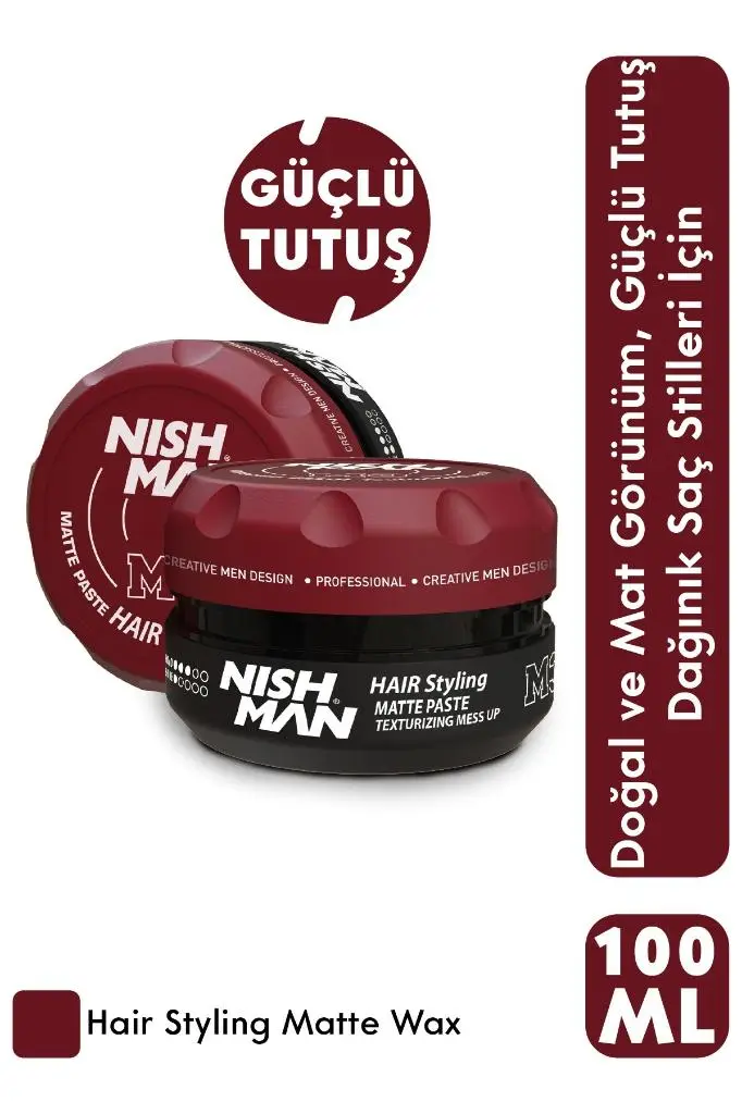 Nishman Texturizing Mess Up Orta Tutuş Mat Pasta Wax M3 100 Ml