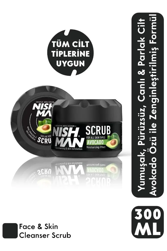 Nishman Tüm Ciltler İçin Yüz ve Vücut Peeling Scrub 300 ml Avokado