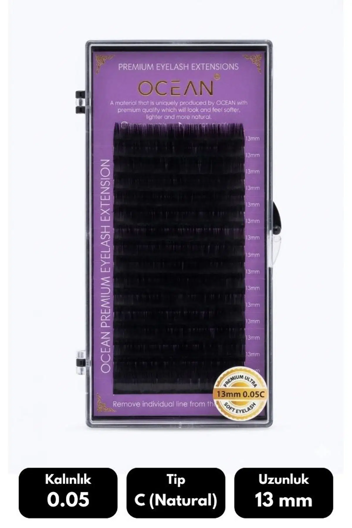 Ocean 0.05C Natural Kıvrım 13 mm Soft Eyelash Takma Kirpik 16'lı