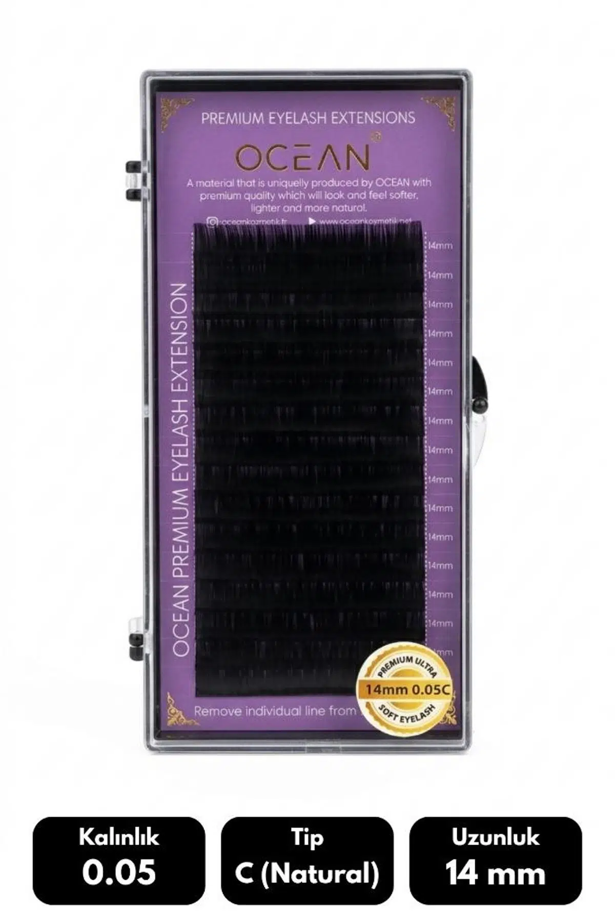 Ocean 0.05C Natural Kıvrım 14 mm Soft Eyelash Takma Kirpik 16'lı