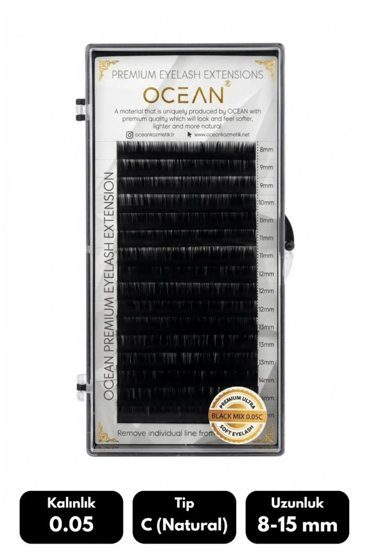 Ocean 0.05C Natural Kıvrım Mix Soft Eyelash Takma Kirpik 16'lı