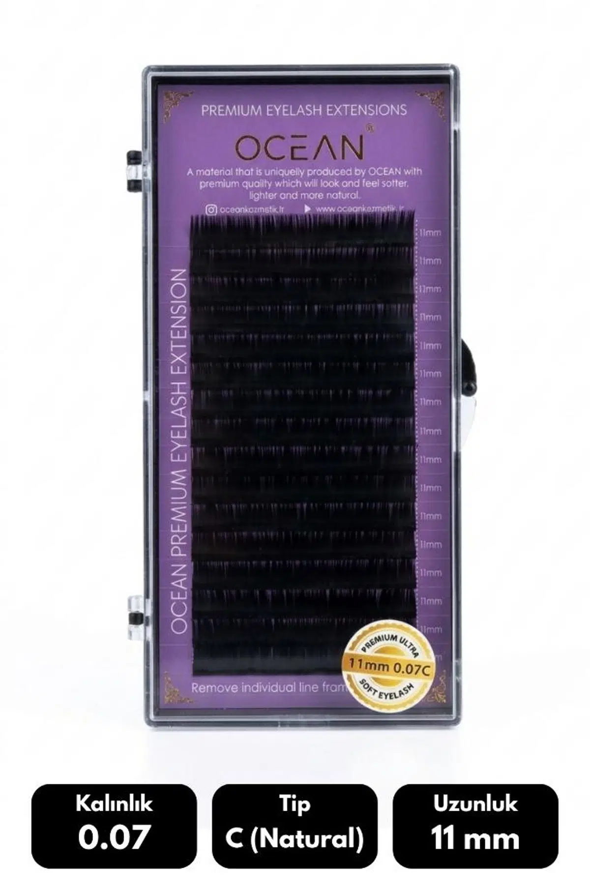 Ocean 0.07C Natural Kıvrım 11 mm Soft Eyelash Takma Kirpik 16'lı