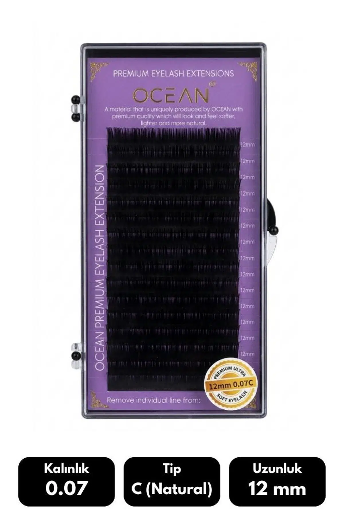 Ocean 0.07C Natural Kıvrım 12 mm Soft Eyelash Takma Kirpik 16'lı