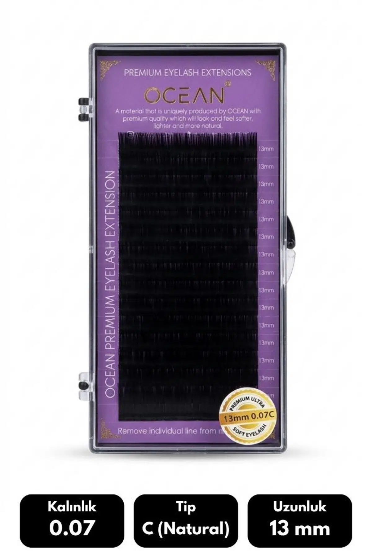Ocean 0.07C Natural Kıvrım 13 mm Soft Eyelash Takma Kirpik 16'lı