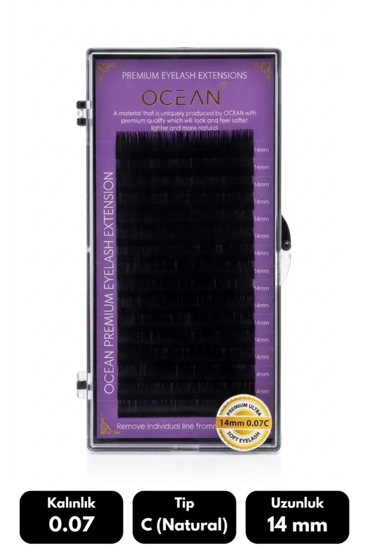 Ocean 0.07C Natural Kıvrım 14 mm Soft Eyelash Takma Kirpik 16'lı